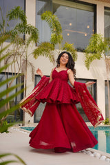 Luxury Mukaish Work Organza Sharara Suit