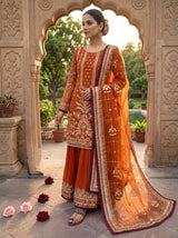 Designer Party Wear Look Pur Heavy Faux Georgette Top Plazzo & Dupatta Set
