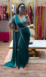 Letest new Designer Party Wear Lehenga Saree With Blouse