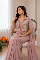 Experience effortless luxury with this premium ready-to-wear saree with koti blouse
