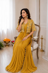 Experience effortless luxury with this premium ready-to-wear saree with koti blouse