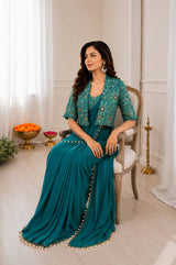 Experience effortless luxury with this premium ready-to-wear saree with koti blouse