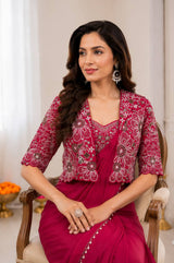 Experience effortless luxury with this premium ready-to-wear saree with koti blouse