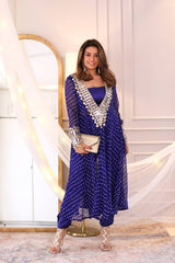 Letest New bollywood Style Trending Mirror Work Printed Kurti Pent With Blouse