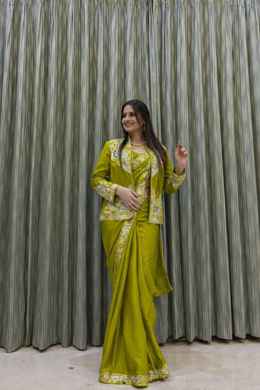New Style ready To Wear Saree With Jacket