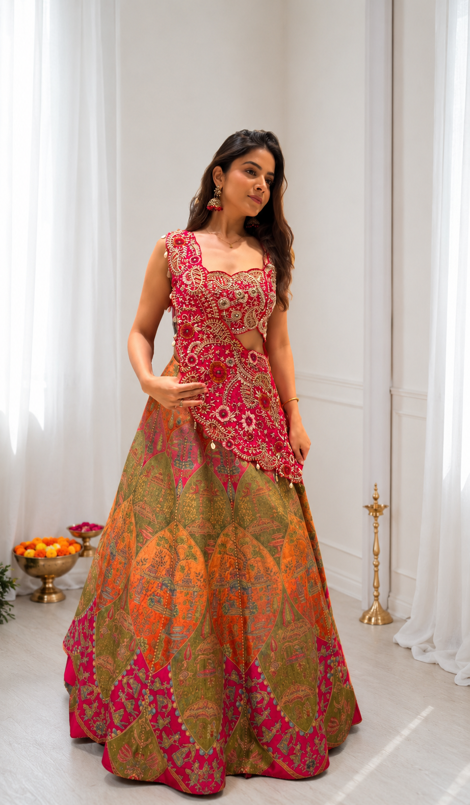 New Super Embroidery Coding work  Lehengha choli Multicolour