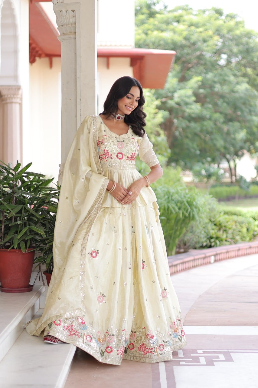 Premium Designer Sequins Embroidered Lehenga Choli Set