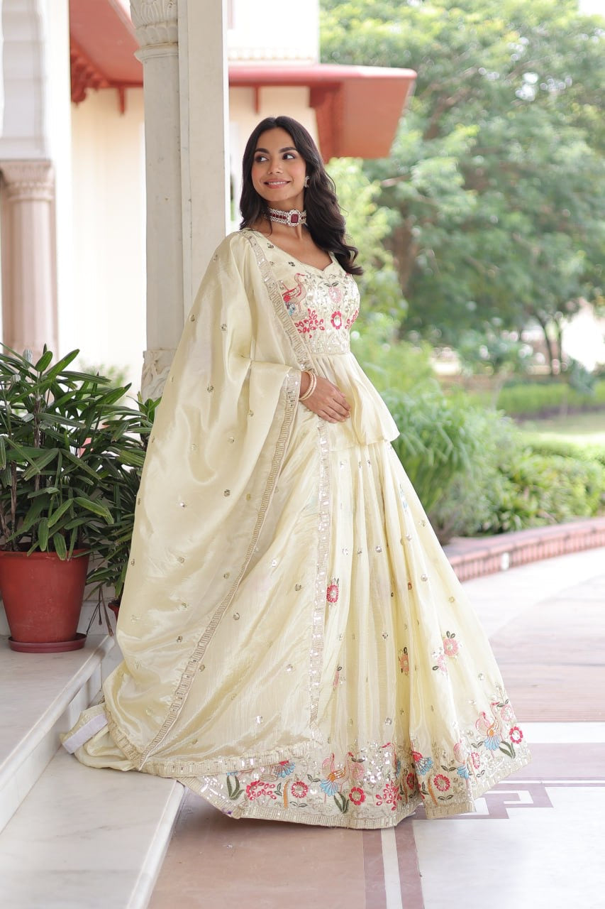 Premium Designer Sequins Embroidered Lehenga Choli Set