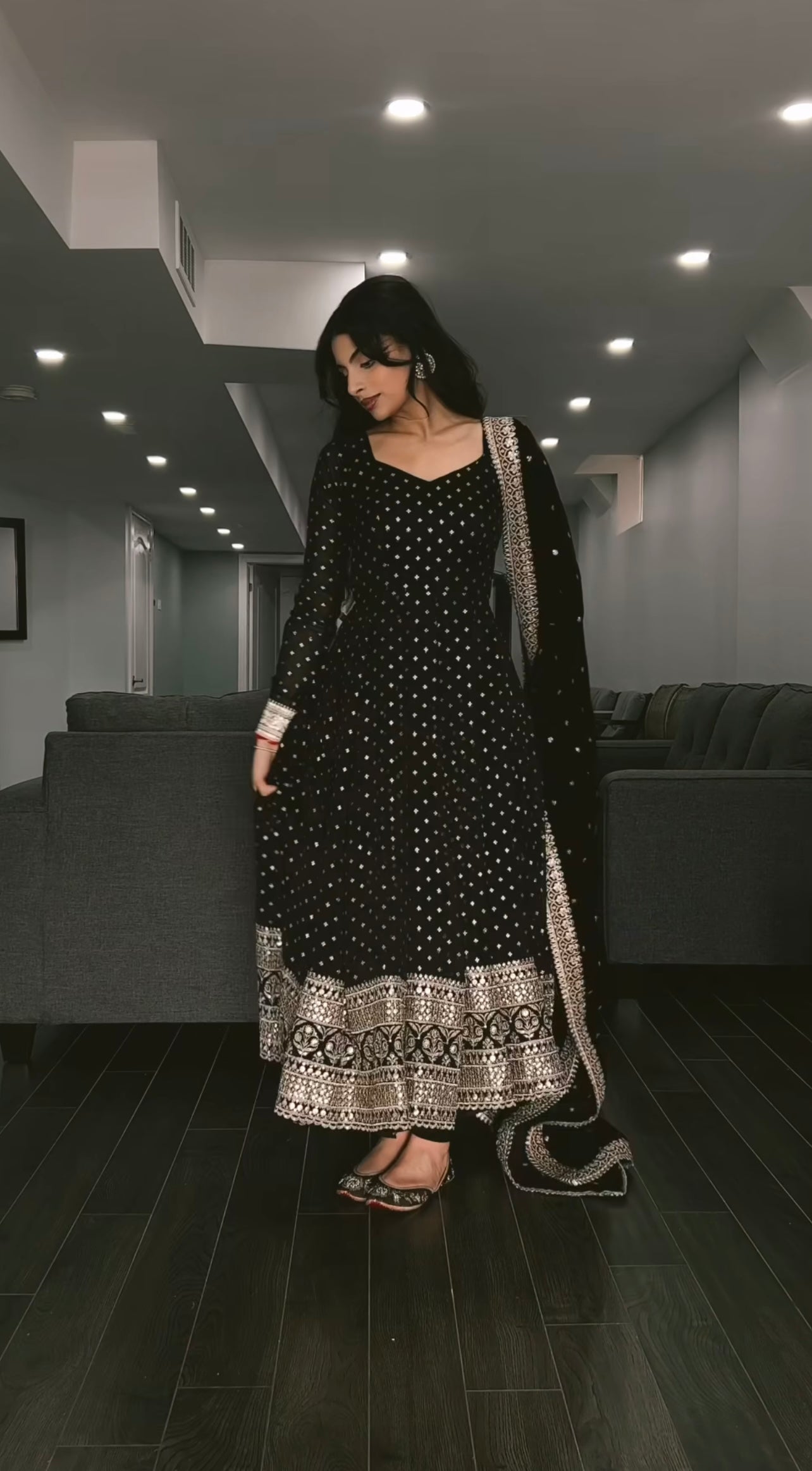 Barkha’s Black Coloured Anarkali Suit Set
