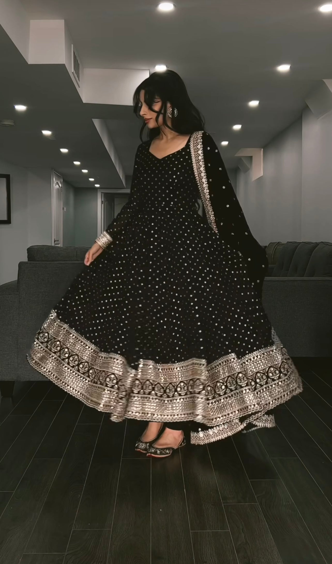Barkha’s Black Coloured Anarkali Suit Set
