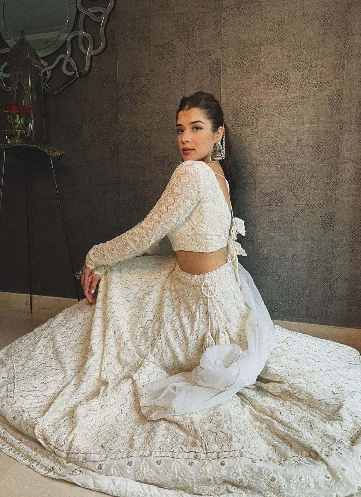 Chickenkaari Ivory Lehenga Choli