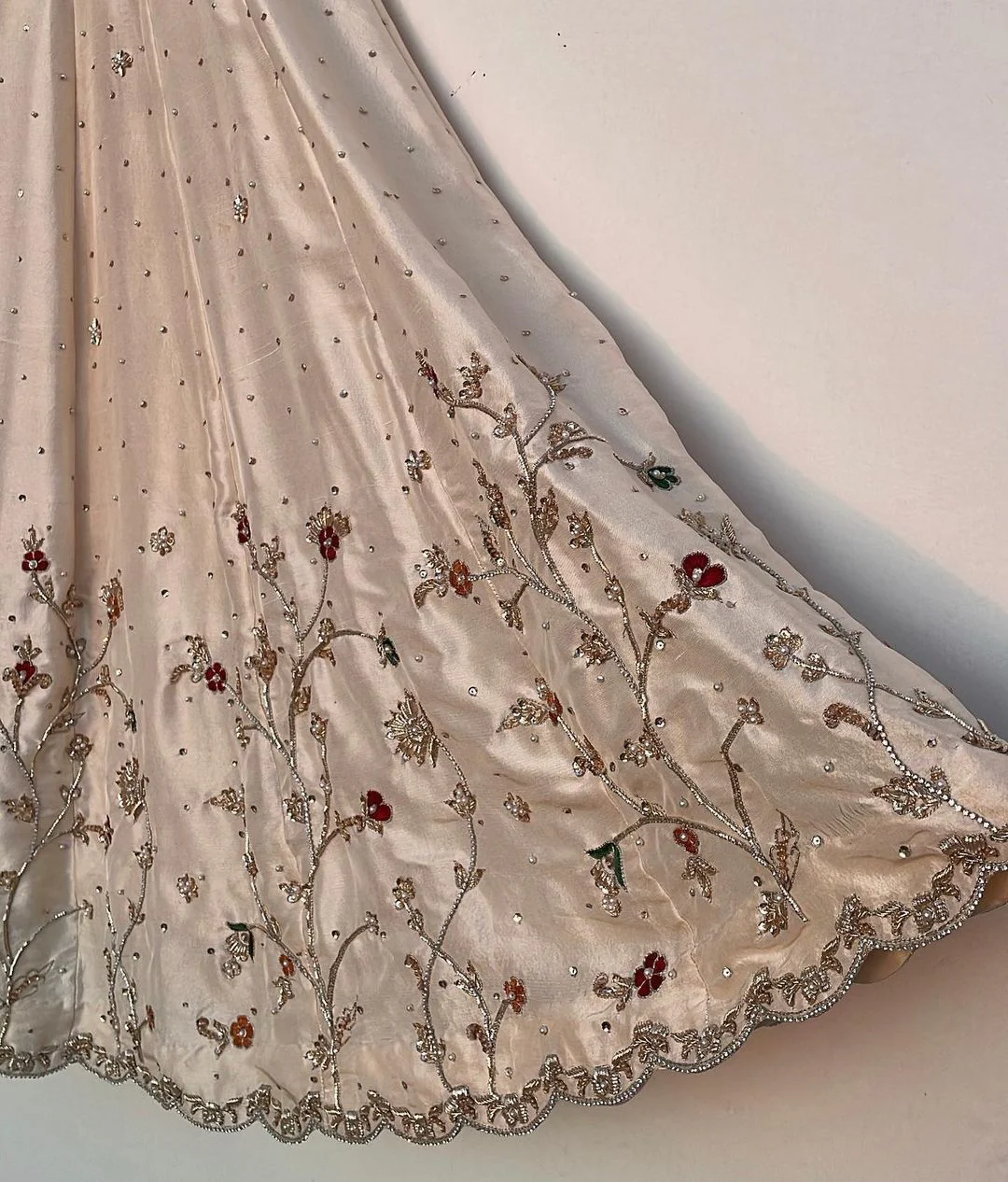 EXCLUSIVE DESIGNER HEAVY CHINON SEQUENCE EMBROIDERY WORK SUIT WITH FULL FLAIR GHARARA