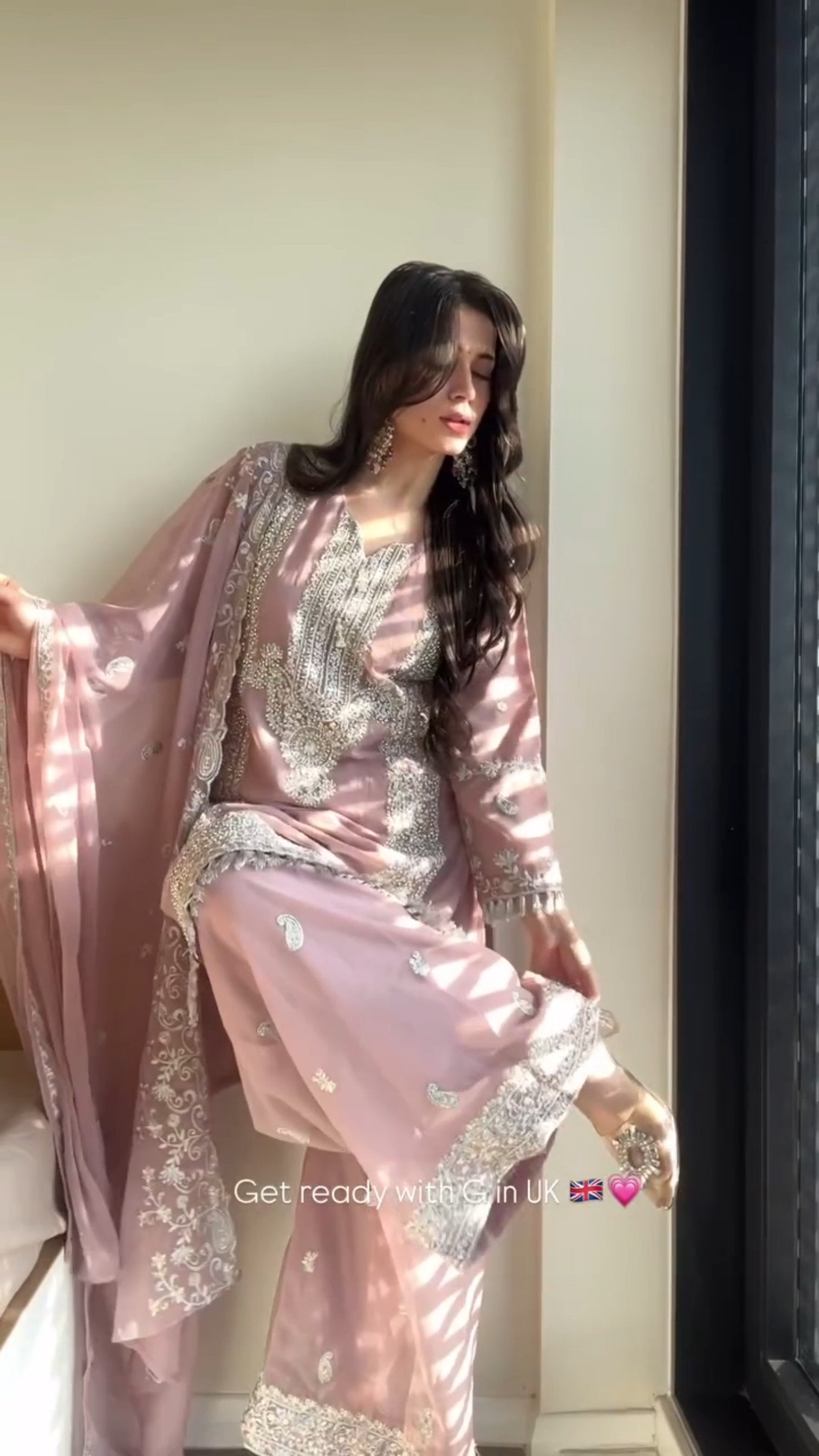 Designer Fox Georgette Top, Palazzo and Dupatta Set with Embroidery Sequin and Pearl Moti Work