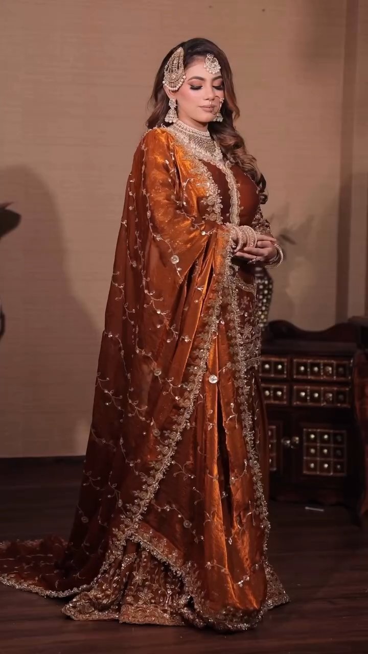 Designer Fendy Silk Top, Bottom and Dupatta Set with Heavy Embroidery Sequin Work