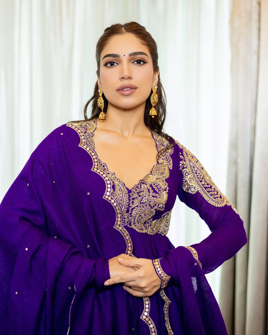 Designer Chinon Silk Anarkali Gown with Elegant Dupatta and Heavy Embroidery Work