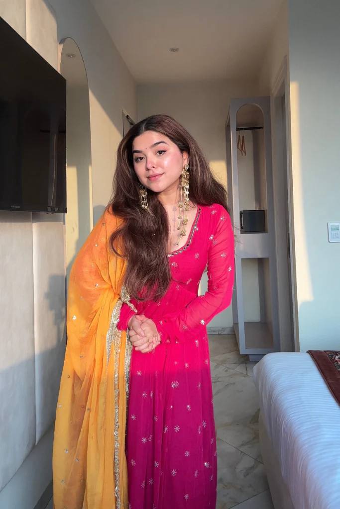 Designer Faux Georgette Gown and Dupatta Set with Embroidery Work – Fully Stitched Ready to Wear