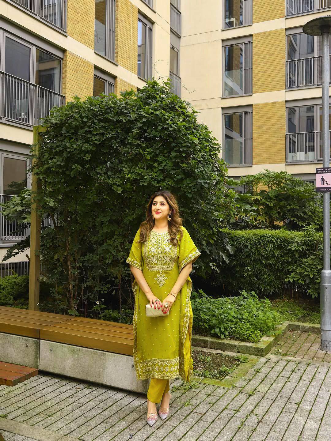 Lime Radiance Ethnic Ensemble