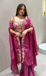 Designer Party Wear Shrug with Sharara Set