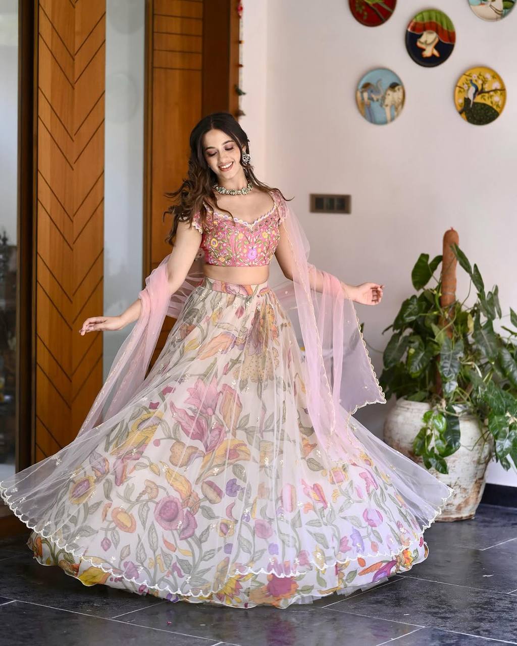 Premium Chinon Silk Lehenga Choli Set